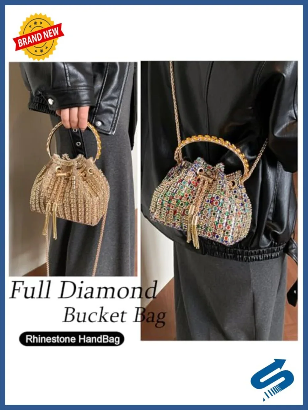 Rhinestone Evening Bag Sparkly Bling Clutch Purse Diamond Handbag Party Prom